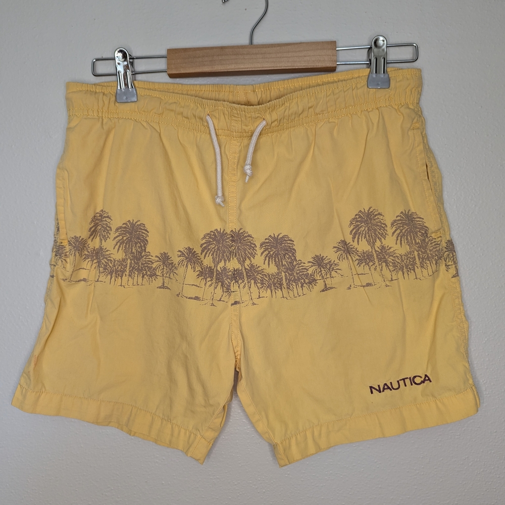 Vintage Nautica Boys Yellow Swim Shorts sz XL (7)